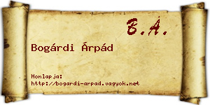 Bogárdi Árpád névjegykártya