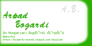 arpad bogardi business card